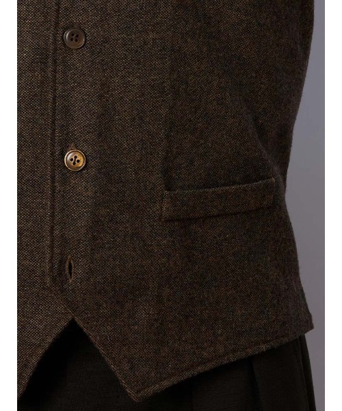 TRANS CONTINENTS フロントクラシックニットジレ グレー/ブラウン/カーキ/ネイビー（ベスト）｜Perfect Suit FActory（パーフェクトスーツファクトリー）