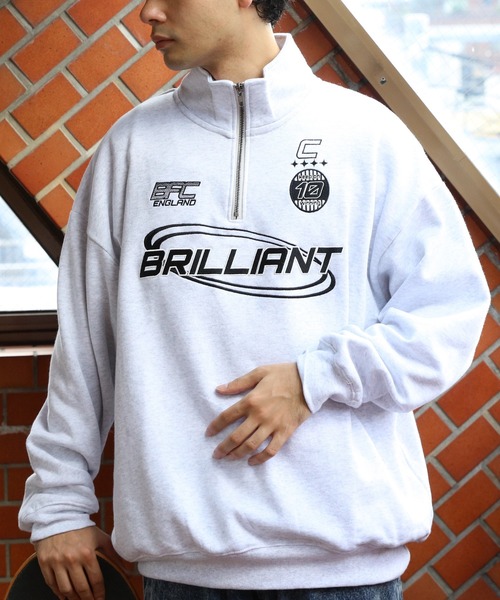 ８(eight)（エイト）の「半起毛ロゴハーフジップ（スウェット・メンズ・ネイビー/ブラック/アッシュ・MEDIUM/LARGE）」の2枚目の写真