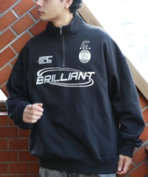 半起毛ロゴハーフジップ