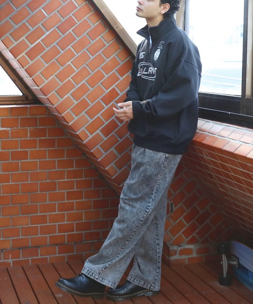 ８(eight)（エイト）の「半起毛ロゴハーフジップ（スウェット・メンズ・ネイビー/ブラック/アッシュ・MEDIUM/LARGE）」の14枚目の写真