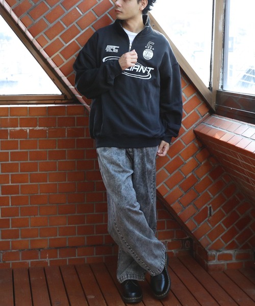 ８(eight)（エイト）の「半起毛ロゴハーフジップ（スウェット・メンズ・ネイビー/ブラック/アッシュ・MEDIUM/LARGE）」の17枚目の写真