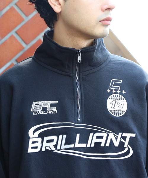 ８(eight)（エイト）の「半起毛ロゴハーフジップ（スウェット・メンズ・ネイビー/ブラック/アッシュ・MEDIUM/LARGE）」の4枚目の写真