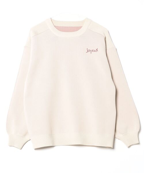 Per sist ence(パーシエンス)の「バックロゴデザイン ジャガードニットプルオーバー(ニット/セーター・レディース・ネイビー/グレー/アイボリー/ブラック・FREE)」の5枚目の写真