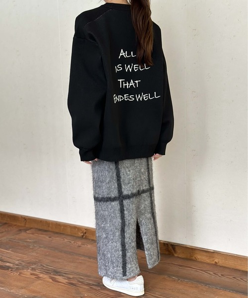 Per sist ence(パーシエンス)の「バックロゴデザイン ジャガードニットプルオーバー(ニット/セーター・レディース・ネイビー/グレー/アイボリー/ブラック・FREE)」の15枚目の写真