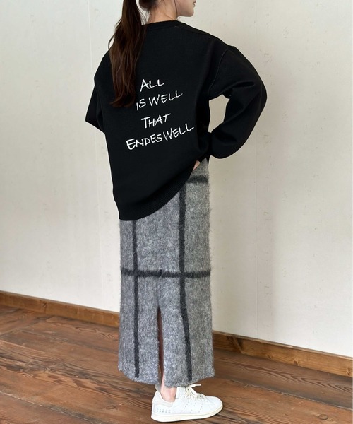 Per sist ence(パーシエンス)の「バックロゴデザイン ジャガードニットプルオーバー(ニット/セーター・レディース・ネイビー/グレー/アイボリー/ブラック・FREE)」の19枚目の写真