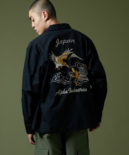 Alpha Industries（アルファインダストリーズ）の「ユーティリティシャツ/スーベニア刺繍 長袖（シャツ/ブラウス・メンズ・ブラック/オリーブ・MEDIUM/LARGE/X-LARGE）」の3枚目の写真