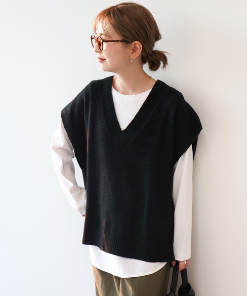 AMERICAN HOLIC（アメリカンホリック）の「ラメ入リVネックニット