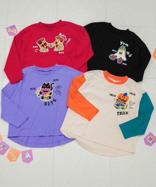 BREEZE（ブリーズ）の「【リンク】4色4柄モチーフTシャツ（Tシャツ/カットソー・キッズ・パープル/エンジ/ブラック/レインボー・90/100/110/120/80/130/140）」の16枚目の写真