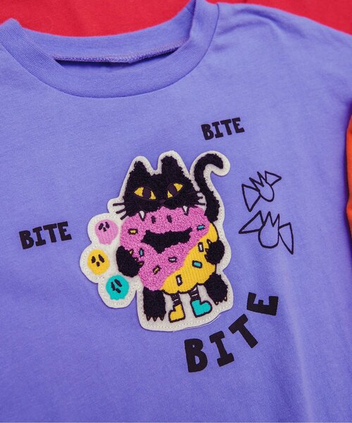 BREEZE（ブリーズ）の「【リンク】4色4柄モチーフTシャツ（Tシャツ/カットソー・キッズ・パープル/エンジ/ブラック/レインボー・90/100/110/120/80/130/140）」の18枚目の写真