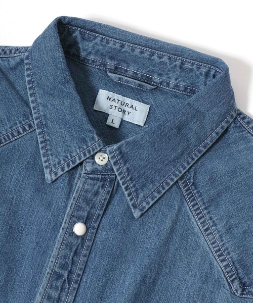 Salong hameu(サロン ハミュー)の「デニムシャツ&ネルチェックシャツ/長袖ウエスタンシャツ メンズ レディース ユニセックス(シャツ/ブラウス・メンズ・レッド系その他/インディゴブルー/ブラック系その他・LL/L/M)」の10枚目の写真