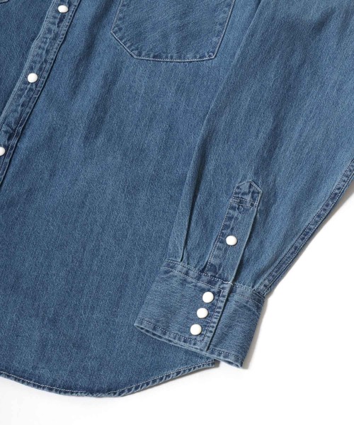 Salong hameu(サロン ハミュー)の「デニムシャツ&ネルチェックシャツ/長袖ウエスタンシャツ メンズ レディース ユニセックス(シャツ/ブラウス・メンズ・レッド系その他/インディゴブルー/ブラック系その他・LL/L/M)」の14枚目の写真