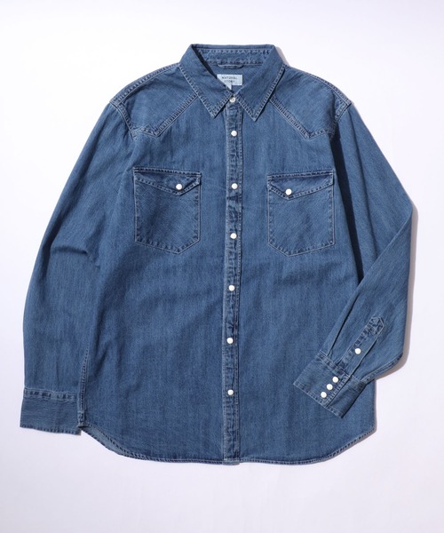 Salong hameu(サロン ハミュー)の「デニムシャツ&ネルチェックシャツ/長袖ウエスタンシャツ メンズ レディース ユニセックス(シャツ/ブラウス・メンズ・レッド系その他/インディゴブルー/ブラック系その他・LL/L/M)」の6枚目の写真