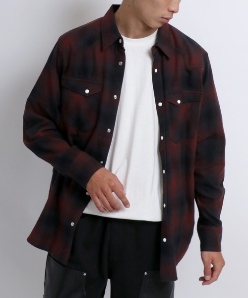 セール】デニムシャツ＆ネルチェックシャツ/長袖ウエスタン