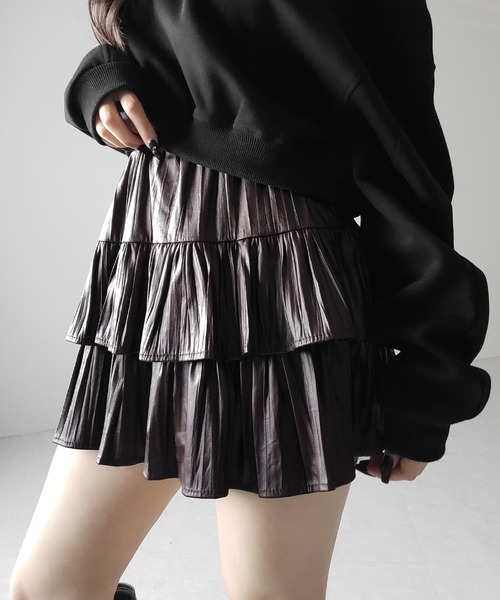 ミニスカート Myra Double Zipped Leather Mini Skirt 06401-