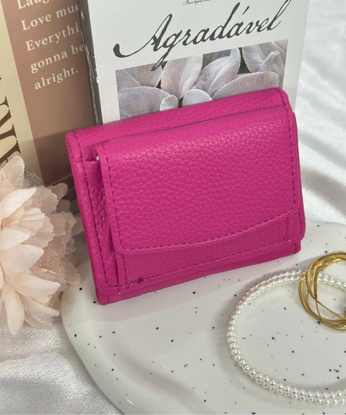 Burner（バーナー）の「【OKUOKU　0909】三つ折り コンパクト 財布 oku-wallet-676225777696-14 Nn（財布・レディース・ベージュ系その他/ライトグリーン/ピンク/パープル/ブラック/グレー/ベビーピンク/ライトブルー/アイボリー/ホワイト/レッド/マスタード・FREE）」の10枚目の写真