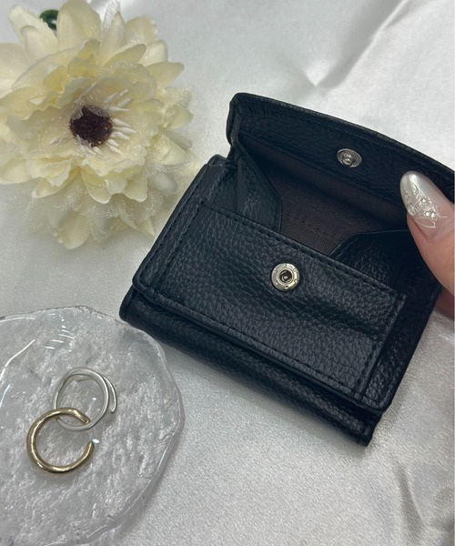 Kaori♡様三つ折りコンパクトウォレット 本革 ミニ財布 三つ折り財布 コンパクト財布 がま口コンパクト