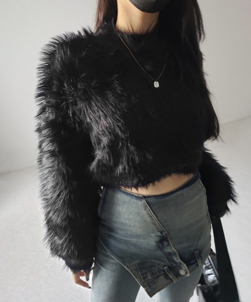 セール】【 2color 】ボリュームスリーブショートトロミ