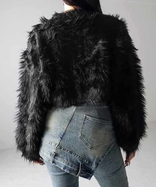 me+em select(ミームセレクト)の「【 2color 】ボリュームスリーブショートトロミシャギーニット / Volume sleeve short toromi shaggy knit(ニット/セーター・レディース・ホワイト/ブラック・FREE)」の20枚目の写真