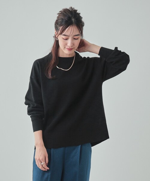 洗える/毛玉レス】インせず着られる 大人の抜け感 バックスリット