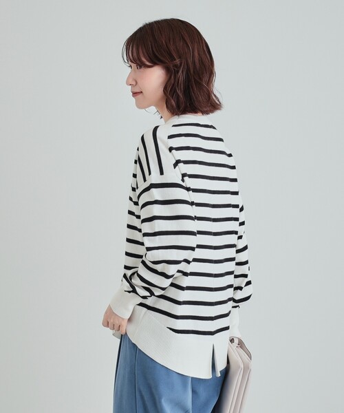 洗える/毛玉レス】インせず着られる 大人の抜け感 バックスリット