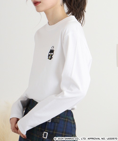 sanrio(サンリオ)の「バッドばつ丸長袖Tシャツ(Tシャツ/カットソー・メンズ・ブラック/ホワイト/杢グレー/ブルー系その他/チャコール/オートミール・M/L/LL)」の13枚目の写真