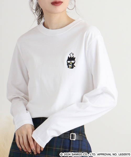 sanrio(サンリオ)の「バッドばつ丸長袖Tシャツ(Tシャツ/カットソー・メンズ・ブラック/ホワイト/杢グレー/ブルー系その他/チャコール/オートミール・M/L/LL)」の12枚目の写真