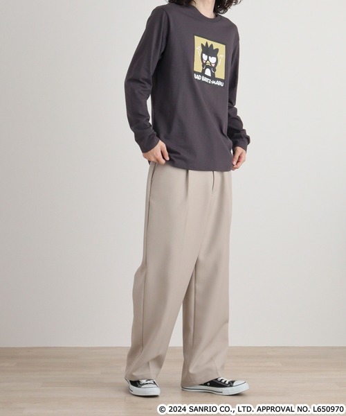 sanrio(サンリオ)の「バッドばつ丸長袖Tシャツ(Tシャツ/カットソー・メンズ・ブラック/ホワイト/杢グレー/ブルー系その他/チャコール/オートミール・M/L/LL)」の22枚目の写真