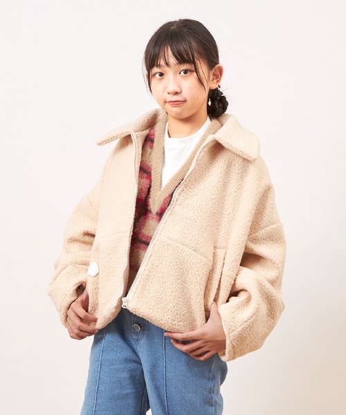 trois lapins kp(トロワラパンケーピー)の「ブークレーブルゾン(140~160)(ブルゾン・キッズ・アイボリー・140cm/150cm/160cm)」の5枚目の写真