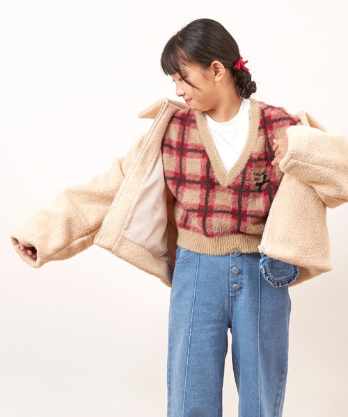 trois lapins kp(トロワラパンケーピー)の「ブークレーブルゾン(140~160)(ブルゾン・キッズ・アイボリー・140cm/150cm/160cm)」の8枚目の写真