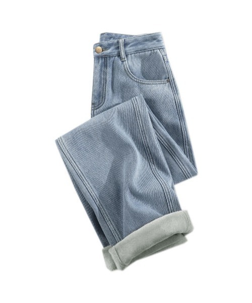 Miniministore(ミニミニストア)の「裏起毛デニムパンツストレートデニム裏ボア(デニムパンツ・レディース・インディゴブルー/サックスブルー・XL/S/L/M)」の7枚目の写真