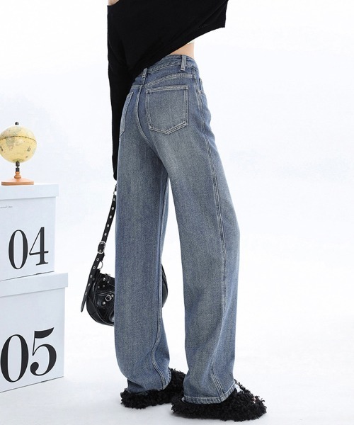 Miniministore(ミニミニストア)の「裏起毛デニムパンツストレートデニム裏ボア(デニムパンツ・レディース・インディゴブルー/サックスブルー・XL/S/L/M)」の16枚目の写真