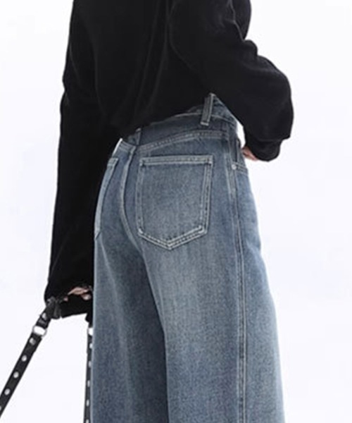 Miniministore(ミニミニストア)の「裏起毛デニムパンツストレートデニム裏ボア(デニムパンツ・レディース・インディゴブルー/サックスブルー・XL/S/L/M)」の14枚目の写真