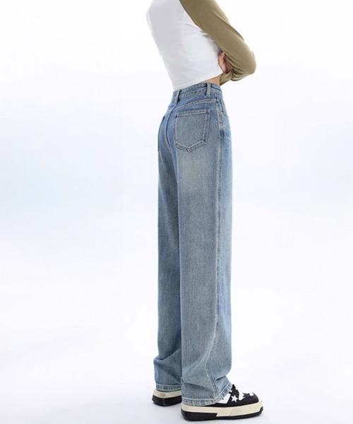 Miniministore(ミニミニストア)の「裏起毛デニムパンツストレートデニム裏ボア(デニムパンツ・レディース・インディゴブルー/サックスブルー・XL/S/L/M)」の8枚目の写真