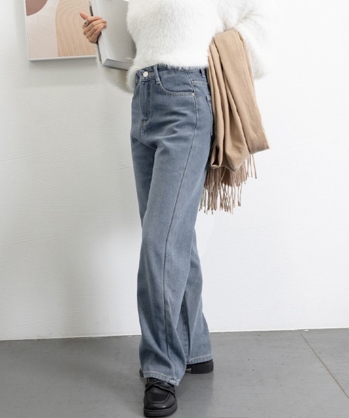 Miniministore(ミニミニストア)の「裏起毛デニムパンツストレートデニム裏ボア(デニムパンツ・レディース・インディゴブルー/サックスブルー・XL/S/L/M)」の21枚目の写真