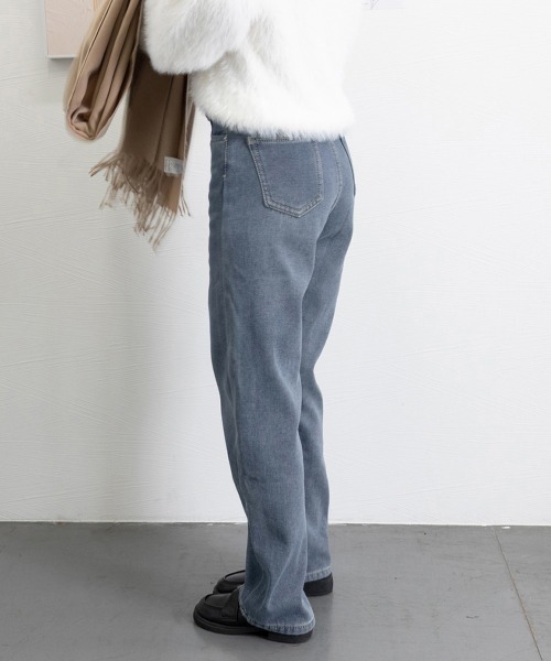 Miniministore(ミニミニストア)の「裏起毛デニムパンツストレートデニム裏ボア(デニムパンツ・レディース・インディゴブルー/サックスブルー・XL/S/L/M)」の12枚目の写真