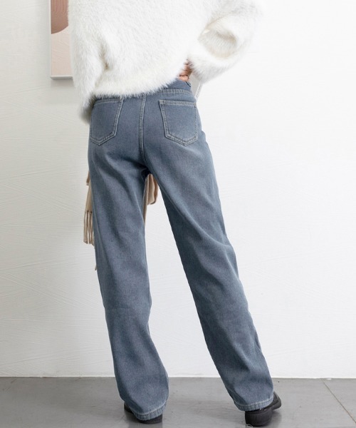 Miniministore(ミニミニストア)の「裏起毛デニムパンツストレートデニム裏ボア(デニムパンツ・レディース・インディゴブルー/サックスブルー・XL/S/L/M)」の15枚目の写真
