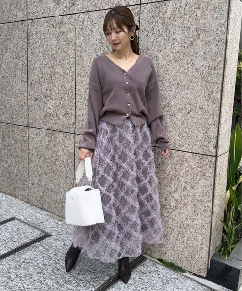 NOELA(ノエラ)の「ドットチュールスカート×コンパクトカーデセット(ワンピース・レディース・ピンク/ブラック/オフホワイト・S/M)」の10枚目の写真