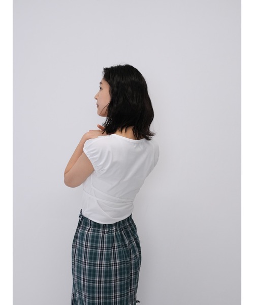Enewd nina(エニュードニーナ)の「【ZOZO限定】ウエスト リボン Tシャツ(Tシャツ/カットソー・レディース・ホワイト・FREE)」の8枚目の写真