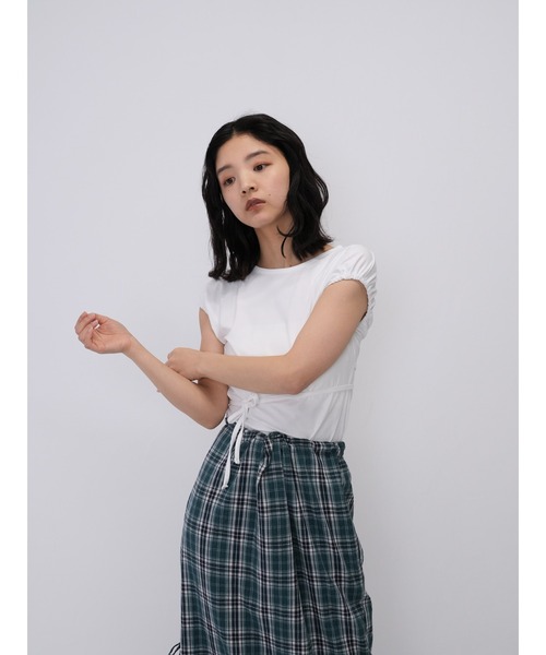 Enewd nina(エニュードニーナ)の「【ZOZO限定】ウエスト リボン Tシャツ(Tシャツ/カットソー・レディース・ホワイト・FREE)」の7枚目の写真