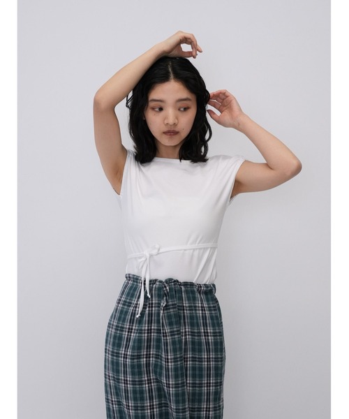 Enewd nina(エニュードニーナ)の「【ZOZO限定】ウエスト リボン Tシャツ(Tシャツ/カットソー・レディース・ホワイト・FREE)」の5枚目の写真