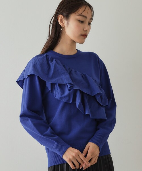 セール】ダブルフリルドッキングニット【洗濯機洗い可】（ニット