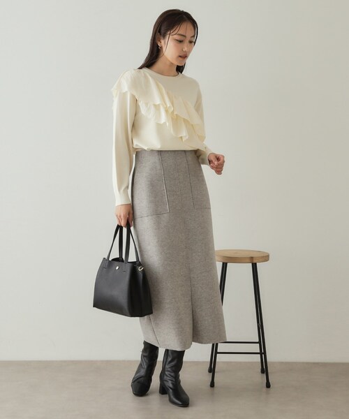 セール】ダブルフリルドッキングニット【洗濯機洗い可】（ニット