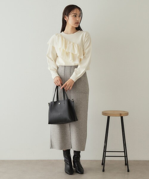 セール】ダブルフリルドッキングニット【洗濯機洗い可】（ニット