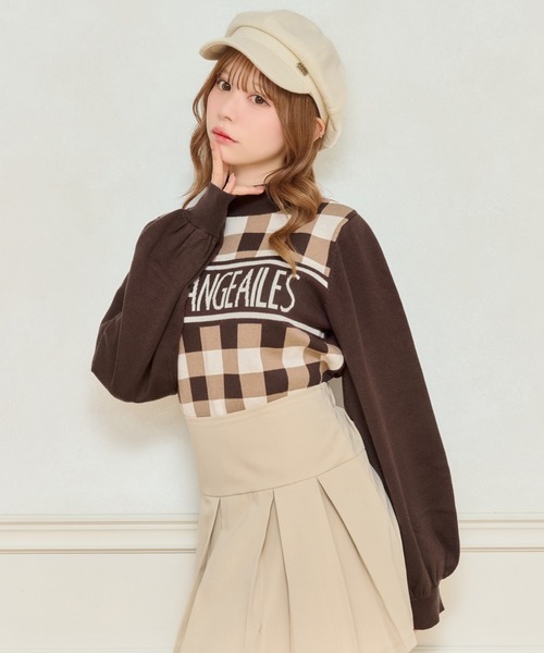 apres jour(アプレジュール)の「ギンガムチェックロゴニット【ZOZOTOWN限定アイテム】(ニット/セーター・レディース・ブラック/ブラウン系その他/ブルー系その他・X-LARGE/フリー)」の6枚目の写真