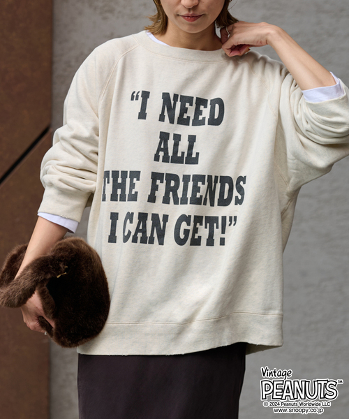 最終値下げ！FRAMeWORK別注PEANUTS VTG CREW スウェット MEAN MACHINE AGE 別注PEANUTS VTG CREW スウェット CHARLIE BROWN