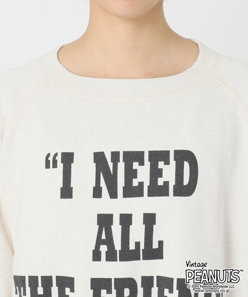 新品未使用＜FRAMeWORK＞別注PEANUTS VTG CREW スウェット MEAN MACHINE AGE 別注PEANUTS VTG CREW スウェット CHARLIE BROWN