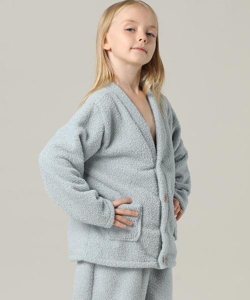 【即日発送‼️】テディベア ルームウェアセット キッズ 長袖テディなモコモコ前開きパステルルームウェア 上下2点