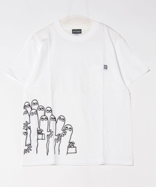 MOOMIN（ムーミン）の「MOOMIN / ムーミン フロント プリント ポケット 半袖 Tシャツ WNI（Tシャツ/カットソー・レディース・ネイビー系1/スモークピンク/ホワイト系1/ホワイト系2/ブラック/チャコールグレー/ブルー/ネイビー系2・FREE）」の2枚目の写真