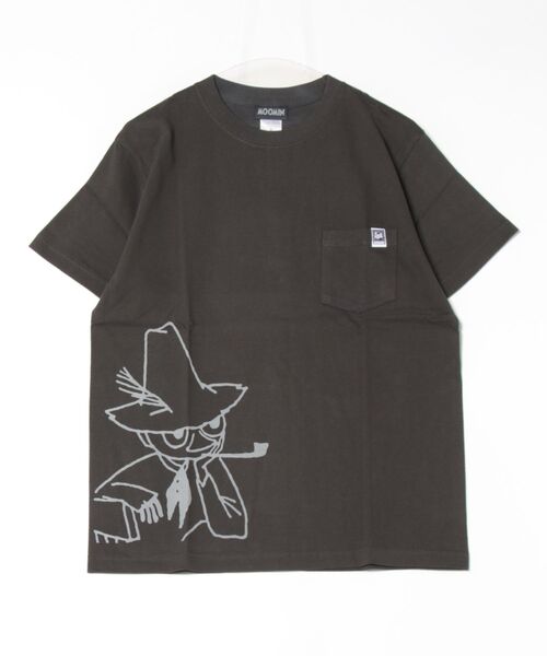 MOOMIN（ムーミン）の「MOOMIN / ムーミン フロント プリント ポケット 半袖 Tシャツ WNI（Tシャツ/カットソー・レディース・ネイビー系1/スモークピンク/ホワイト系1/ホワイト系2/ブラック/チャコールグレー/ブルー/ネイビー系2・FREE）」の4枚目の写真