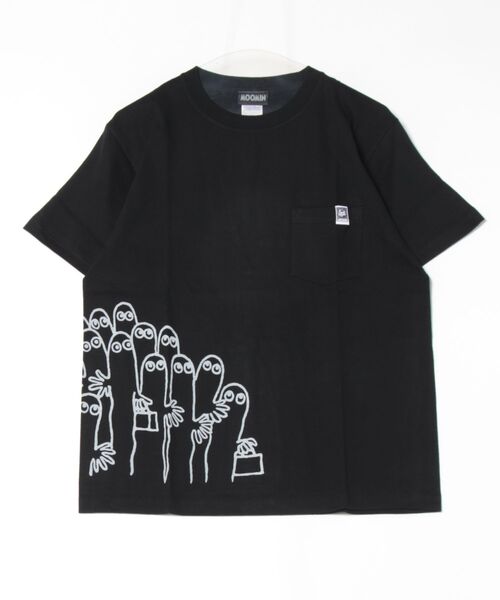 MOOMIN（ムーミン）の「MOOMIN / ムーミン フロント プリント ポケット 半袖 Tシャツ WNI（Tシャツ/カットソー・レディース・ネイビー系1/スモークピンク/ホワイト系1/ホワイト系2/ブラック/チャコールグレー/ブルー/ネイビー系2・FREE）」の3枚目の写真